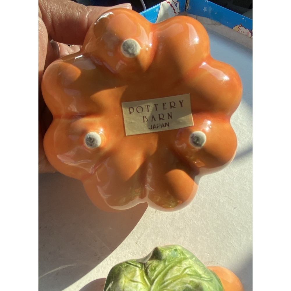 Pottery Barn Japan Pumpkin Shaped Lidded Vintage Sugar/ Condiment Bowl Fall Rare - Picture 5 of 6
